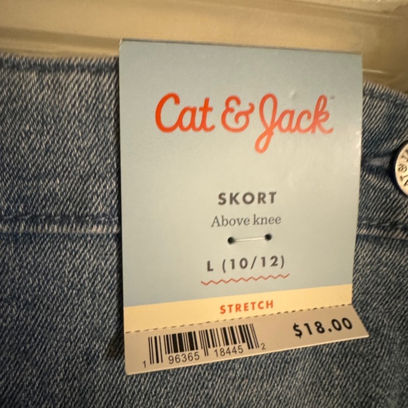 Girls Large Cat & Jack Skort (10/12) Stretch Denim - Picture 4 of 5